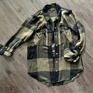 Lucky Brand Dark Green Casual Button Up